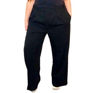 VINTAGE 90s Black 37L Pleated Dress Pants with Pockets